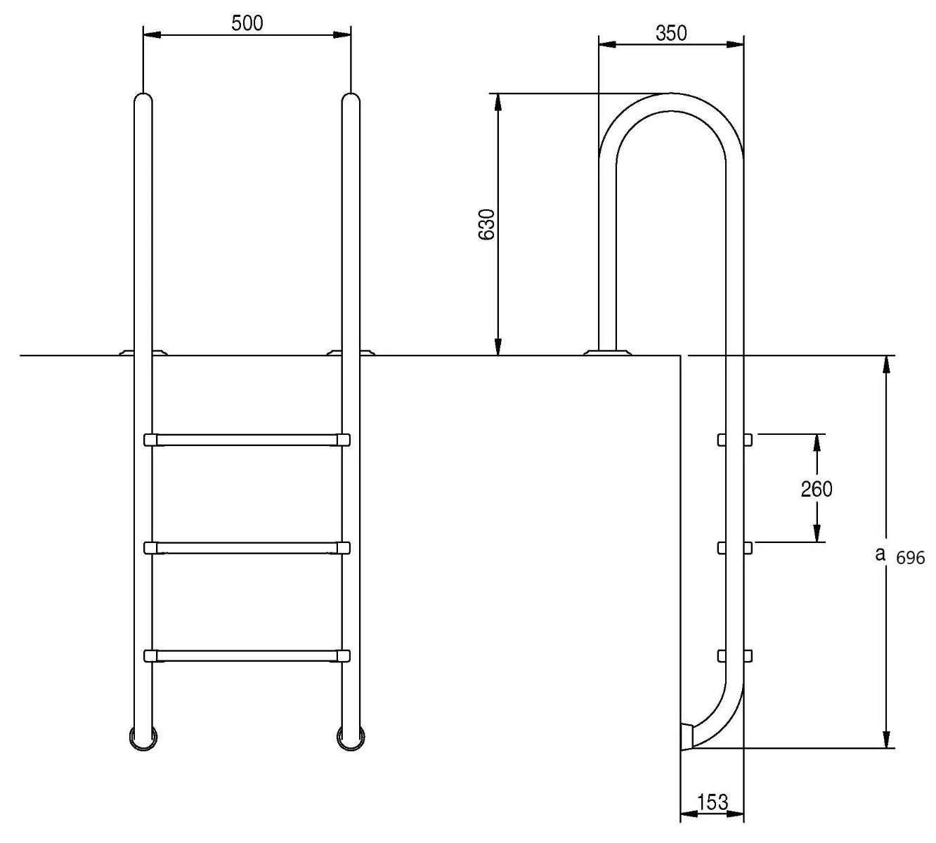 Standaard Trap 2-treden AISI-316 4 Standaard Trap 2-treden AISI-316 - Afbeelding 2