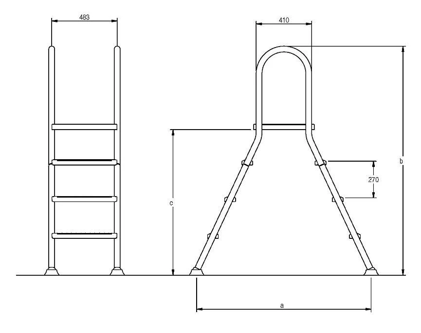 Trap A-frame. 100 Cm Diepte 4 Trap A-frame. 100 Cm Diepte - Afbeelding 2