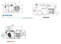 Emaux SVP 0,95 KW / 230 Volt 7 Emaux SVP 0,95 KW / 230 Volt -GRJ Zwembad Winkel compatibilit .pentair.hayward