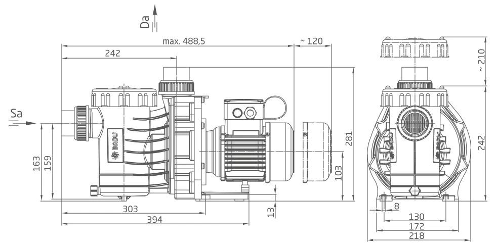 Badu Alpha 12 - 0,45 KW / 230 Volt 5 Badu Alpha 12 - 0,45 KW / 230 Volt - Afbeelding 3