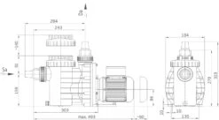 Badu Magic II 8 - 0,40 KW / 230 Volt 7 Badu Magic II 8 - 0,40 KW / 230 Volt -GRJ Zwembad Winkel maatschets badu magic ii scaled 3