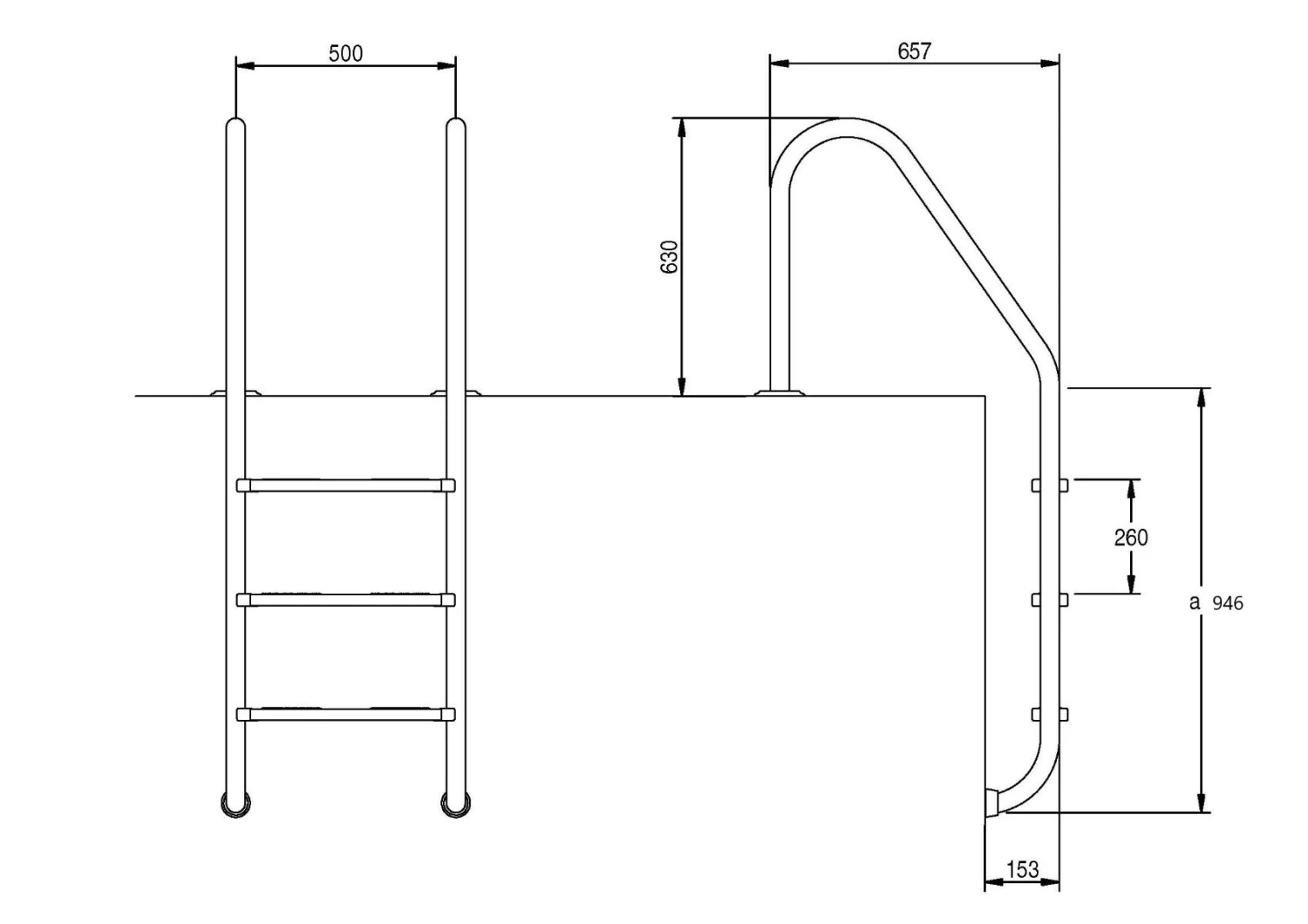 Wijde Trap 3-treden AISI-304 4 Wijde Trap 3-treden AISI-304 - Afbeelding 2