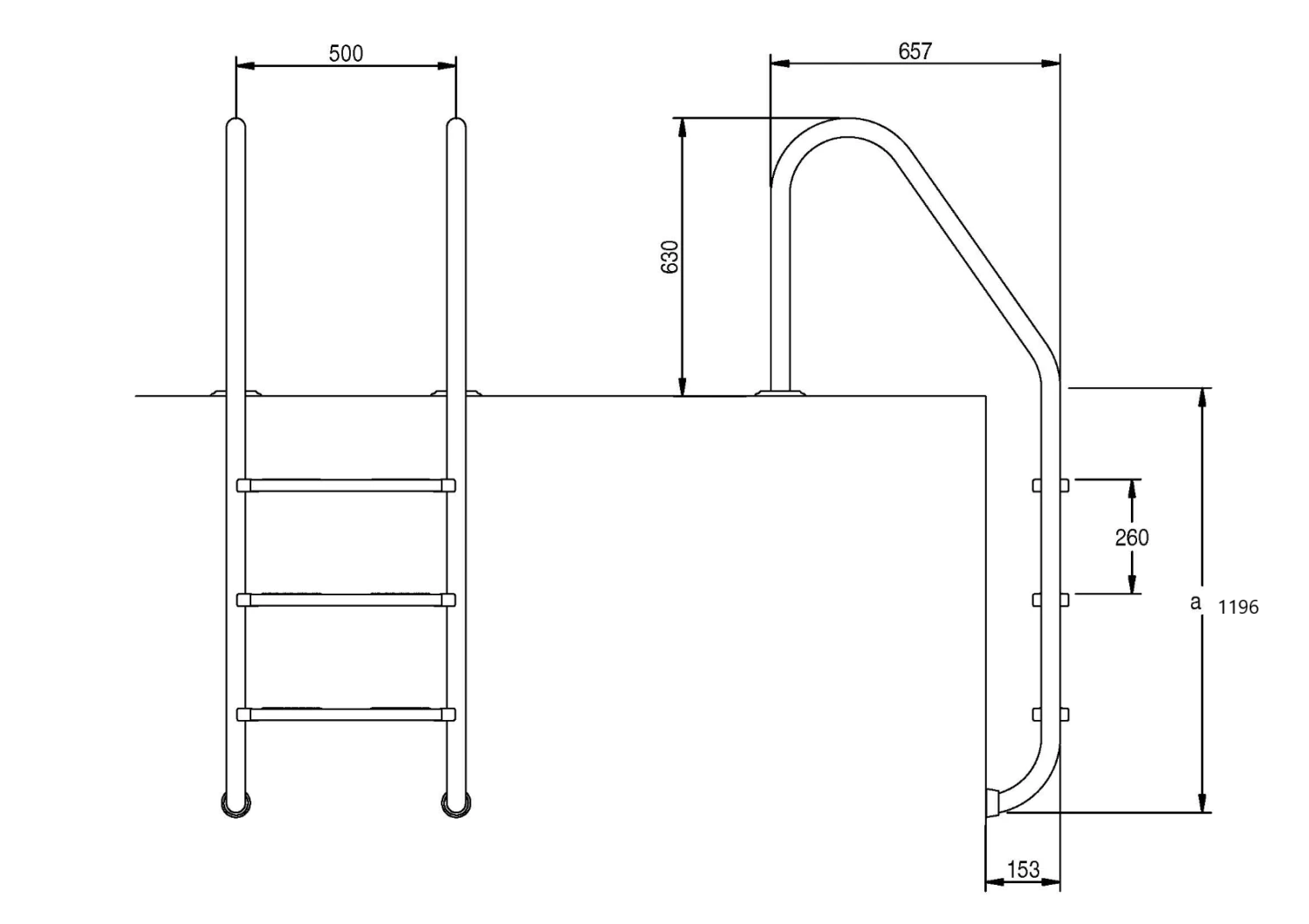 Wijde Trap 4-treden AISI-316 4 Wijde Trap 4-treden AISI-316 - Afbeelding 2