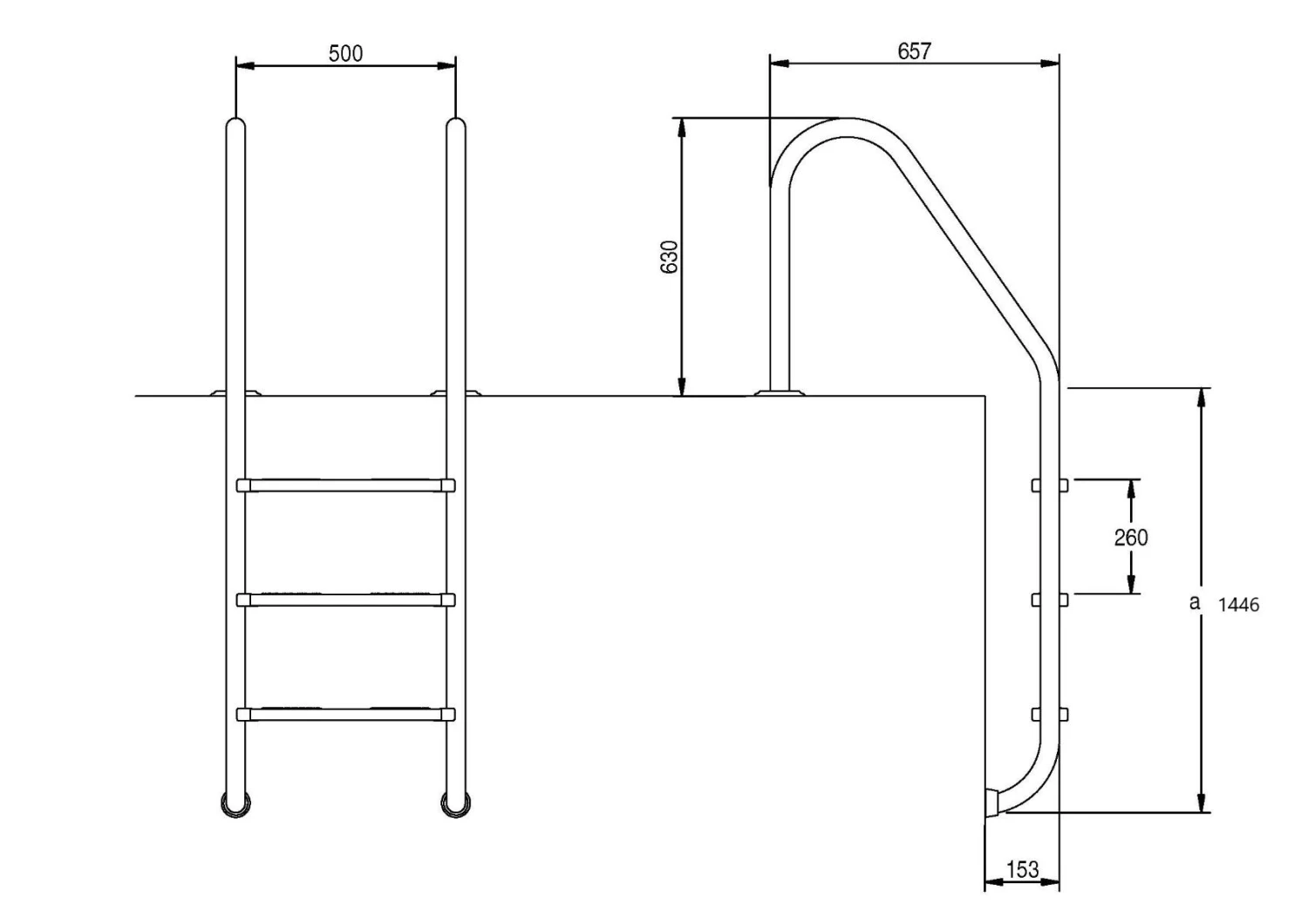 Wijde Trap 5-treden AISI-304 4 Wijde Trap 5-treden AISI-304 - Afbeelding 2
